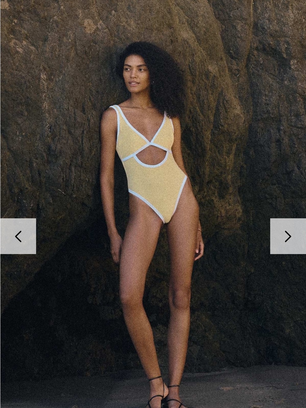 Vitamin A Charlie one piece banana cream beachside- terry matierial
